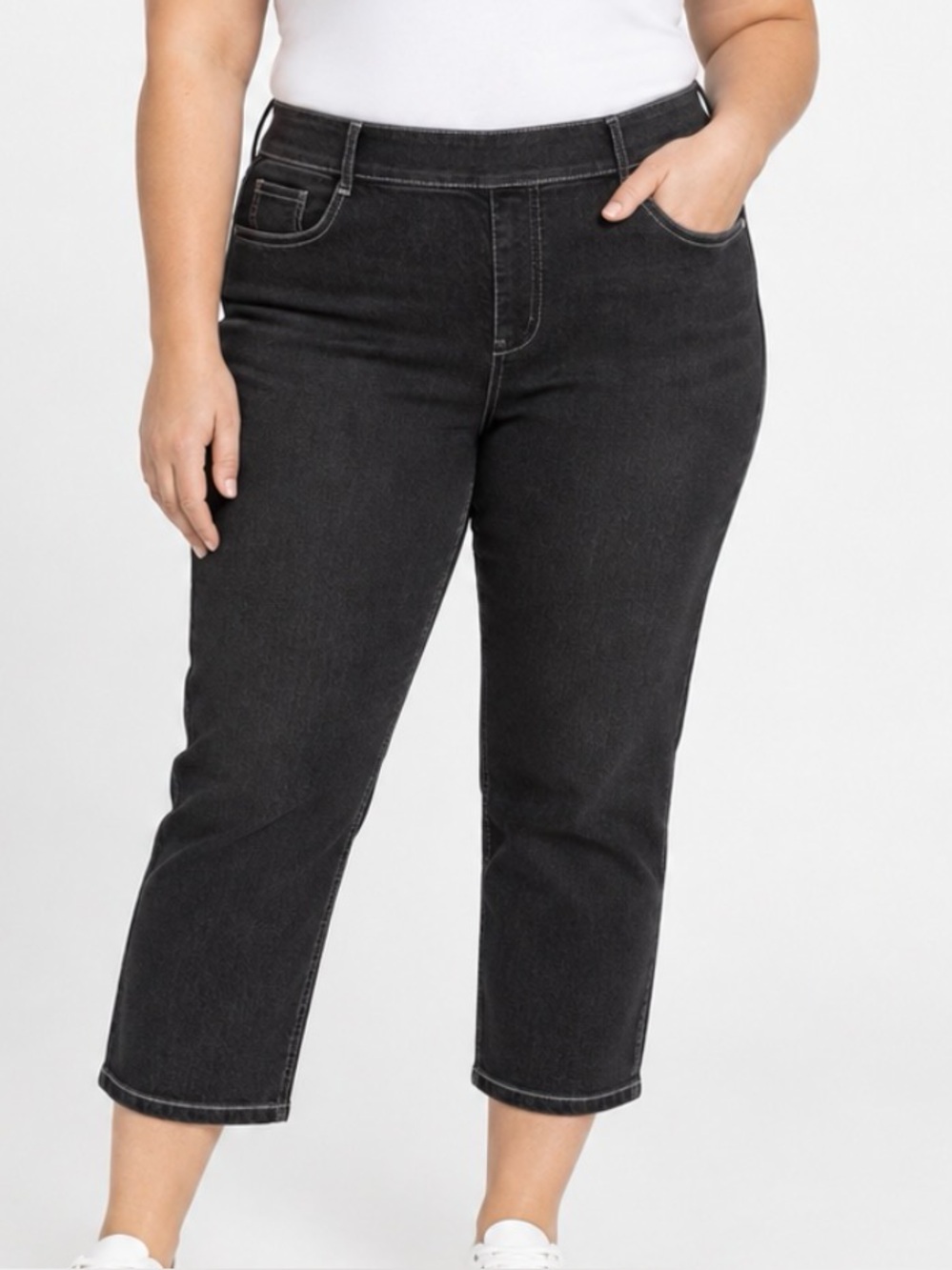 Belle by Kim Gravel Regular TripleLuxe Twill Cropped Jean Size 16 , New-A715267